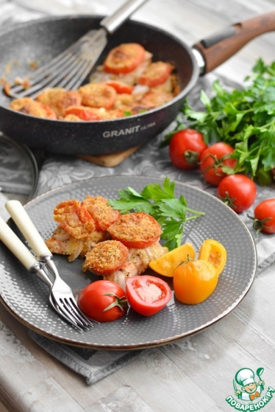 Арктический голец с помидорами в духовке