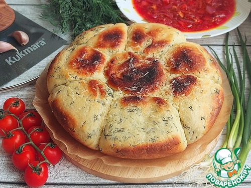 Булочки с зеленью и чесноком на сковороде Булочки с зеленью и чесноком на сковороде