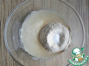 Хлеб на закваске с жареным луком