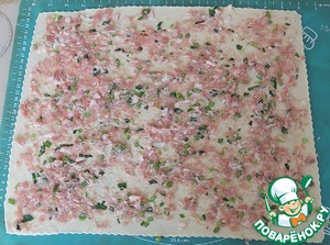 Лепешки с фаршем и зелёным луком