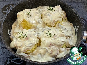 Феттучини с грибами и беконом