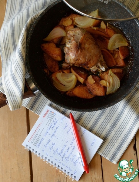 Голень индейки с айвой