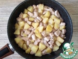 Куриный крамбл с яблоками и гранатом Куриный крамбл с яблоками и гранатом