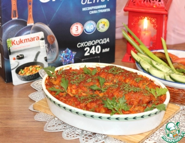 Минтай с овощами в томатном соусе Минтай с овощами в томатном соусе