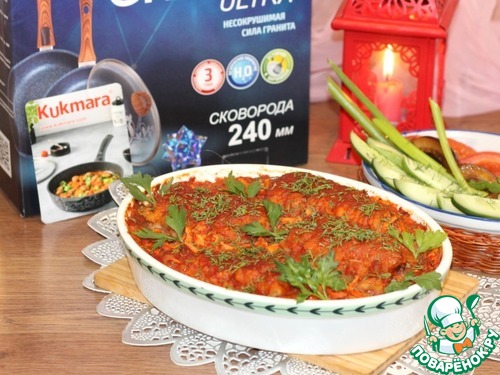 Минтай с овощами в томатном соусе Минтай с овощами в томатном соусе