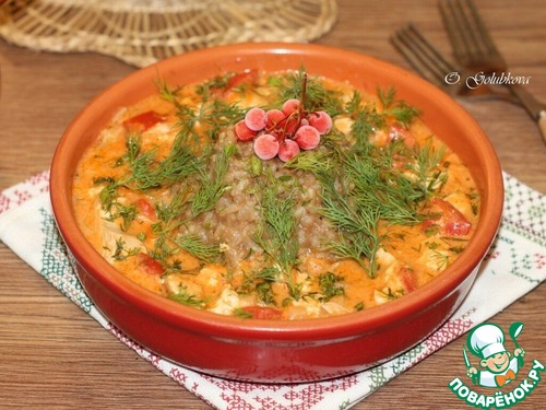 Мясо индейки в томатно-сметанном соусе Мясо индейки в томатно-сметанном соусе