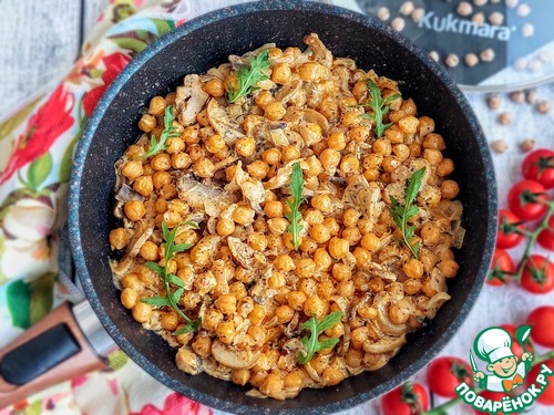 Нут с грибами в сметанном соусе