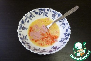 Омлет в батоне на завтрак