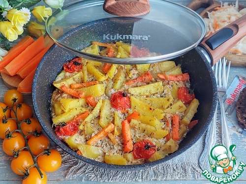 Овощи запеченые с консервированным тунцом