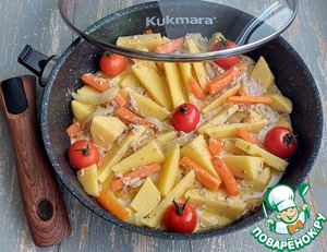 Овощи запеченые с консервированным тунцом