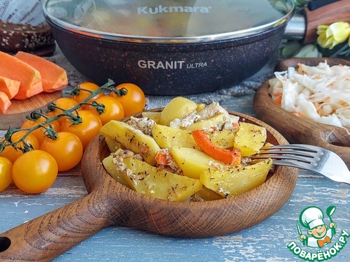 Овощи запеченые с консервированным тунцом