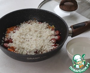 Рис с копчеными колбасками Рис с копчеными колбасками