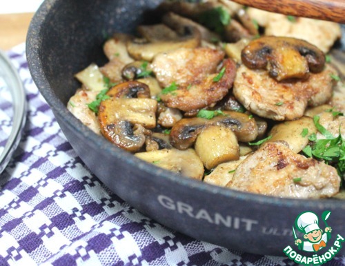 Сковорода со свининой и грибами Сковорода со свининой и грибами