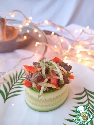 Тёплый салат с печенью