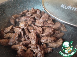 Тёплый салат с печенью