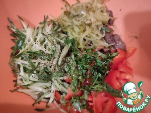 Тёплый салат с печенью