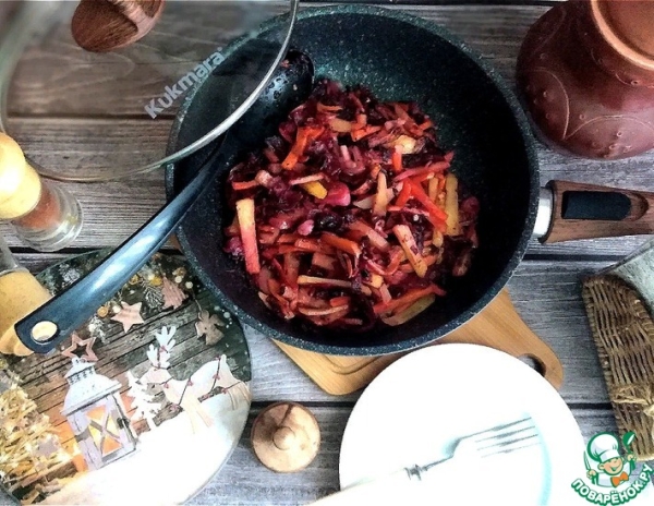 Тёплый жареный салат