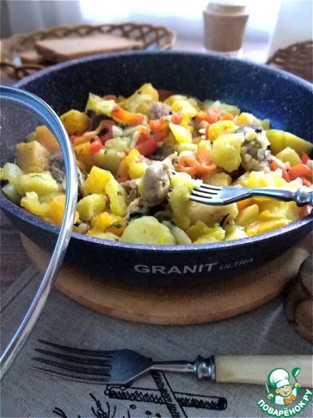 Тушёное овощное ассорти с тыквой