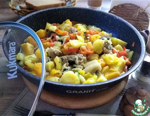 Тушёное овощное ассорти с тыквой