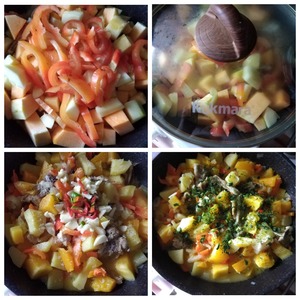 Тушёное овощное ассорти с тыквой