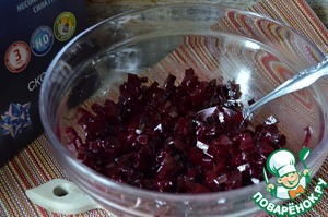 Винегрет с жареными кальмарами