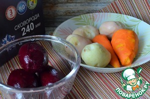 Винегрет с жареными кальмарами