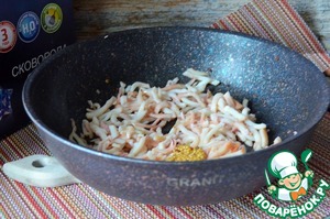 Винегрет с жареными кальмарами