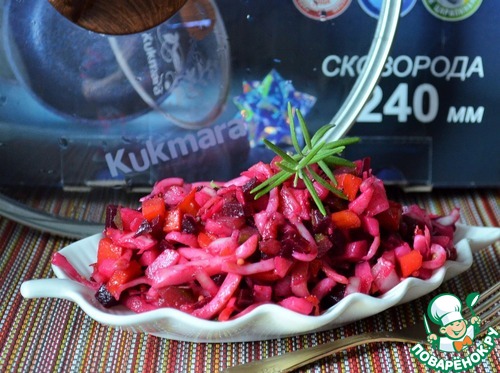 Винегрет с жареными кальмарами