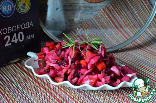 Винегрет с жареными кальмарами