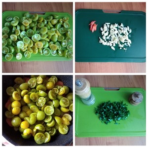 Закуска из зелёных помидоров с овощами