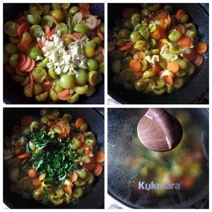 Закуска из зелёных помидоров с овощами