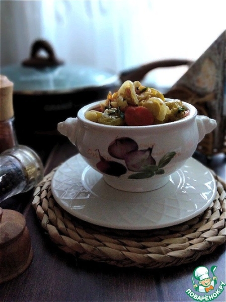 Закуска из зелёных помидоров с овощами