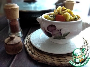 Закуска из зелёных помидоров с овощами