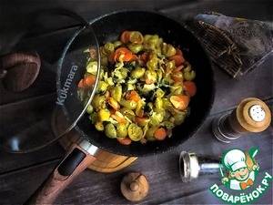 Закуска из зелёных помидоров с овощами