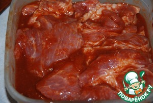 Жареное мясо в пикантном маринаде