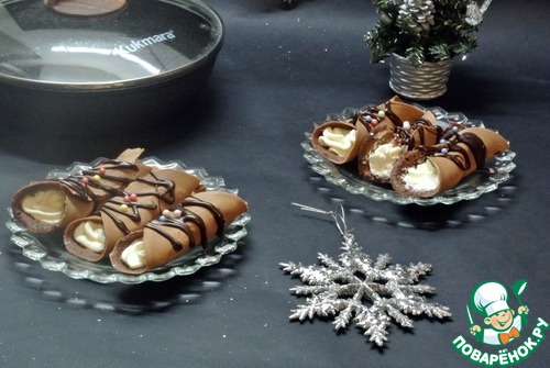 Шоколадное пирожное на сковороде