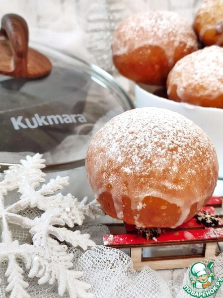 Пончики с джемом и лимонной глазурью