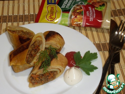 Блины с мясом и овощами Блины с мясом и овощами