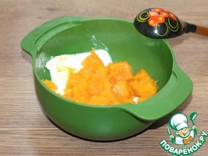 Тыквенно-творожный пирог с яблочной начинкой