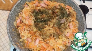 Рулет с капустой и сосисками Рулет с капустой и сосисками