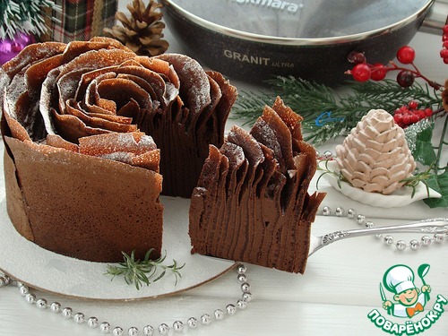 Блинный торт "Трюфельная роза" Блинный торт "Трюфельная роза"