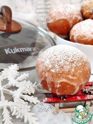 Пончики с джемом и лимонной глазурью