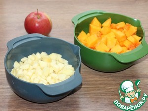 Тыквенно-творожный пирог с яблочной начинкой