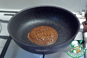 Шоколадное пирожное на сковороде