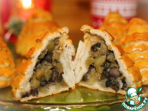 Дрожжевые пирожки с грибной начинкой