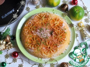 Пирог с зелеными мандаринами на сковороде Пирог с зелеными мандаринами на сковороде