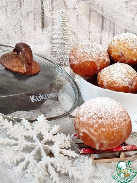 Пончики с джемом и лимонной глазурью