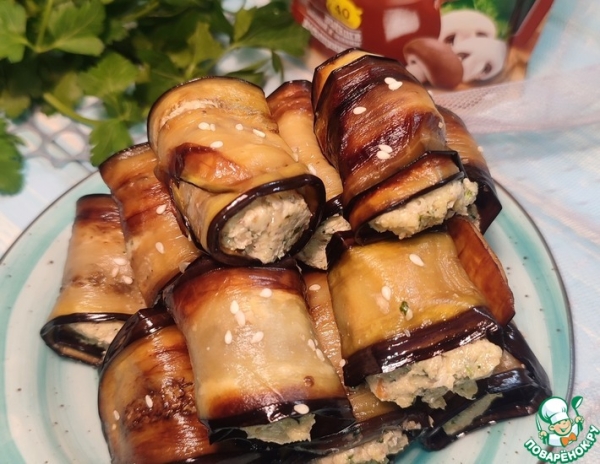 Баклажановые рулетики с ореховой начинкой