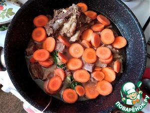 Баранина, тушёная с грибами и овощами Баранина, тушёная с грибами и овощами