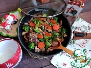 Баранина, тушёная с грибами и овощами Баранина, тушёная с грибами и овощами